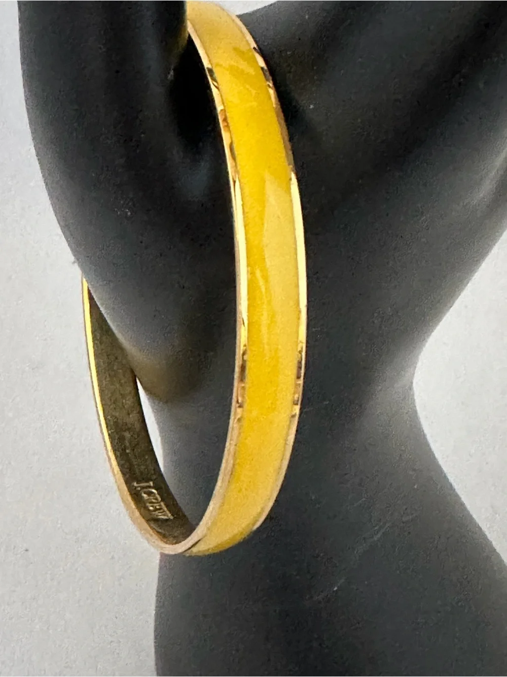 J. Crew Yellow Enamel Bangle with Gold Trim